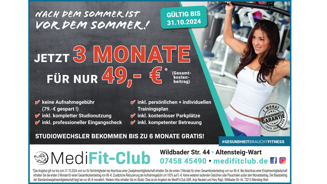 medifitclub Nach dem Sommer ist vor dem Sommer